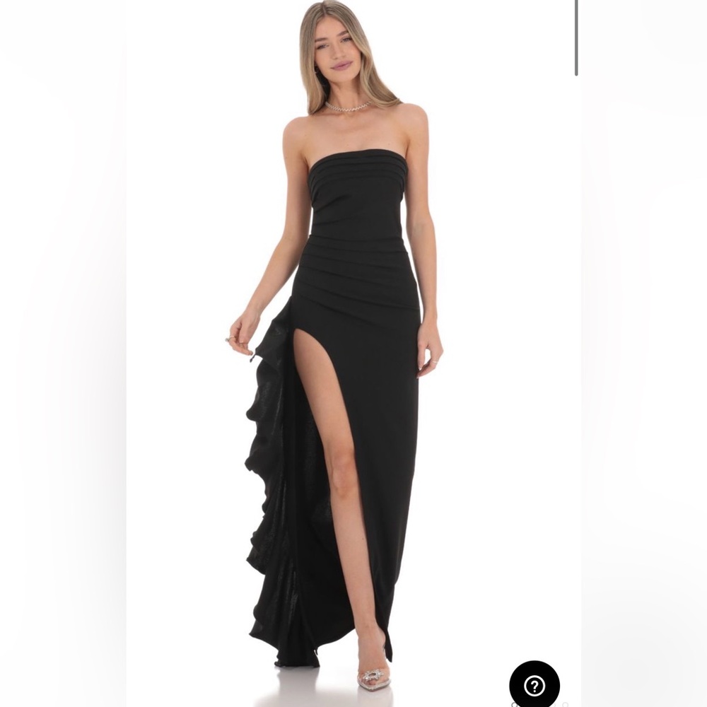 Lucy in the Sky Black Strapless Gown